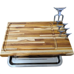 Kit Tábua c/ Jogo de Tridentes e Bandeja de Inox